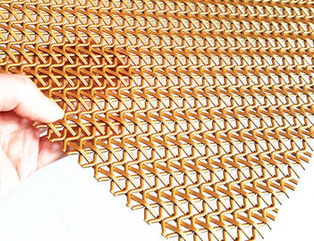 Kıvrımlı Tel Dekoratif Paslanmaz Çelik Dokuma Hasır Altın Rengi 5mm Wrap Pitch