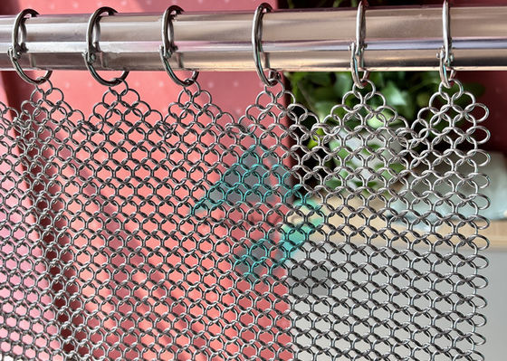 1.2x10mm Paslanmaz Çelik Metal Ring Mesh Dekorasyon için perdeler