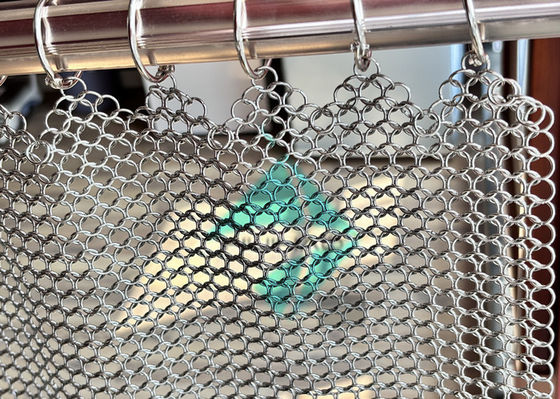 1.2x10mm Paslanmaz Çelik Metal Ring Mesh Dekorasyon için perdeler