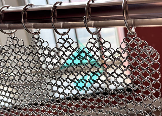 1.2x10mm Paslanmaz Çelik Metal Ring Mesh Dekorasyon için perdeler