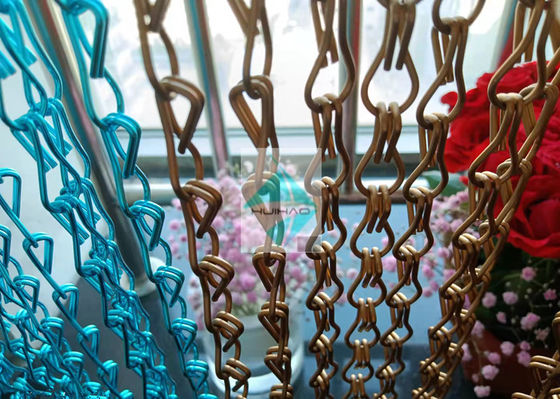 Anodize Alüminyum Kapı Zinciri Farklı Renkli Uçan Perde