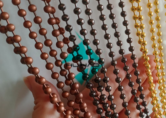 Metal Mesh Drapery Ball Bead Room Divider için Zincir Perde Perde Perde