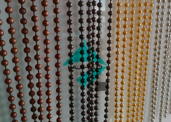 Metal Mesh Drapery Ball Bead Room Divider için Zincir Perde Perde Perde