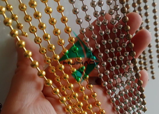 Metal Mesh Drapery Ball Bead Room Divider için Zincir Perde Perde Perde