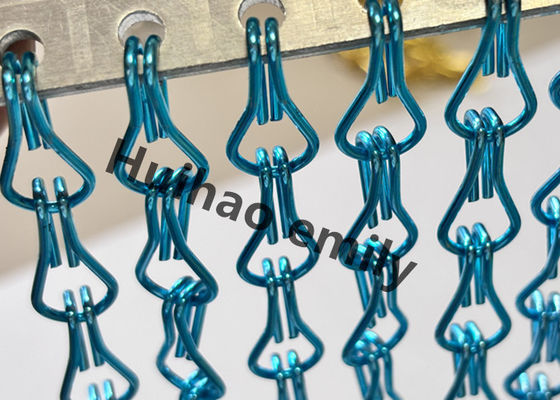 12x24mm Alüminyum Metal Mesh Zincir Perde Anodizasyon Tedavisi