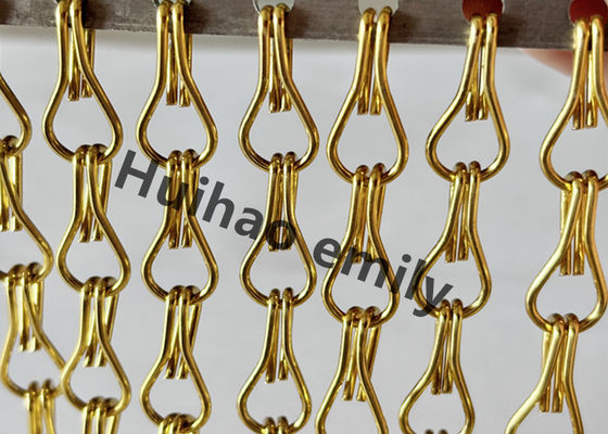 12x24mm Alüminyum Metal Mesh Zincir Perde Anodizasyon Tedavisi
