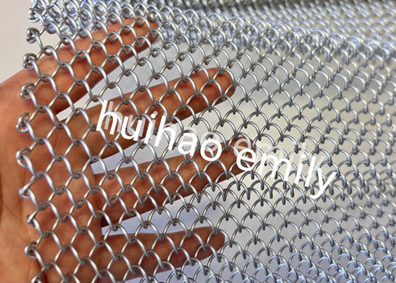 8x8mm Aperture Alüminyum Metal Coil Mesh Space Divider Perde Olarak