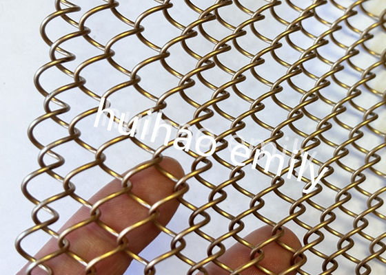 8x8mm Aperture Alüminyum Metal Coil Mesh Space Divider Perde Olarak
