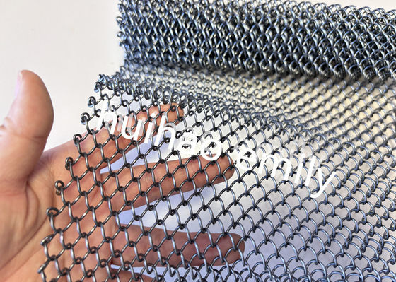8x8mm Aperture Alüminyum Metal Coil Mesh Space Divider Perde Olarak