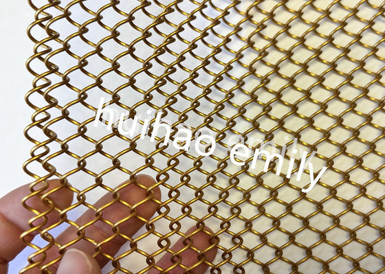 8x8mm Aperture Alüminyum Metal Coil Mesh Space Divider Perde Olarak