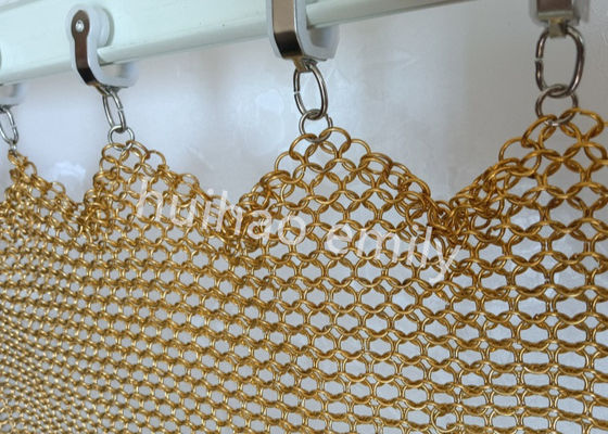Yangın önleme restoran bölme için Metal Ring Mesh Perde