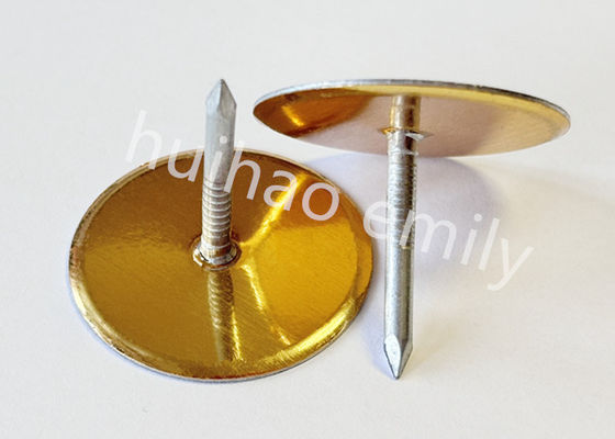 38mm Galvanizli Çelik Kanal Liner Altın Kağıtlı Kupa Başı Pinleri