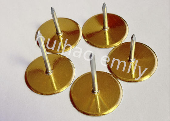 38mm Galvanizli Çelik Kanal Liner Altın Kağıtlı Kupa Başı Pinleri