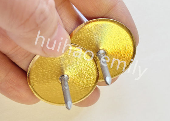 38mm Galvanizli Çelik Kanal Liner Altın Kağıtlı Kupa Başı Pinleri