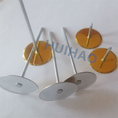 12 Ga X 70 mm Galvanizli Çelik Kupa Başı HVAC Kanalı İzolasyonu İçin Saldırılmış Pinler