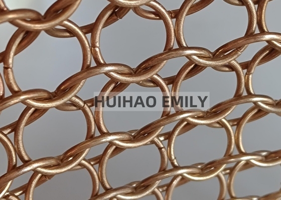 10mm Yuvarlak Halkalı Zincir Zırh Perdesi Metal Halka Örgü Perde Otel Dekorasyonu İçin