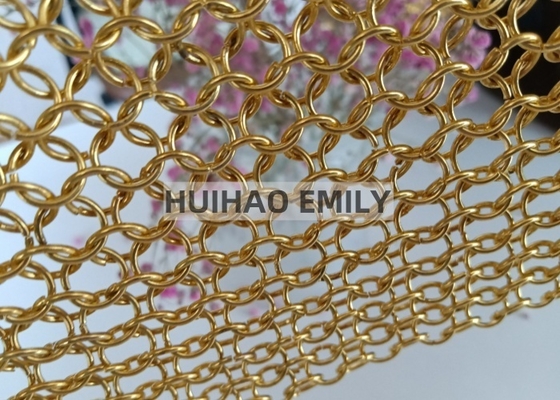 Dekoratif Ring Mesh Perde Perde, Özel Renkli Metal Mesh Perde