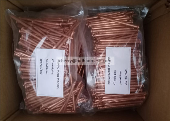 Bakır Kaplamalı Çelik Kondansatör Deşarj Kaynak Pimleri 3x65mm Çeşitli Metallere Yalıtım Yapıştırma İçin