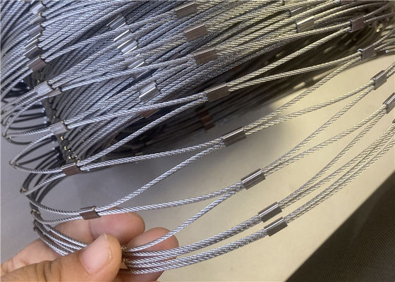 2mm 316 Kalite Esnek Paslanmaz Çelik Halat Örgüsü Hayvanat Bahçesi Hayvanat Muhafazaları ve Kuş Ağı İçin