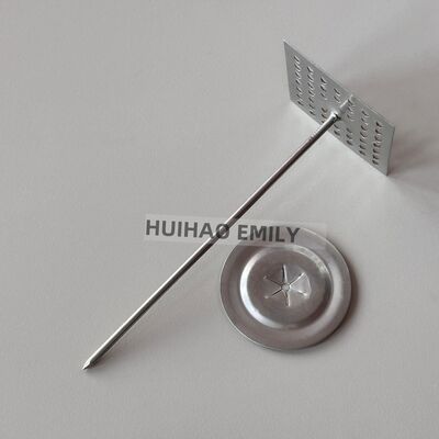 50mm Delikli tabanlı Kaya Yünü Sabitleme İzolasyon Çivileri Kubbe başlı Yıkayıcı ile