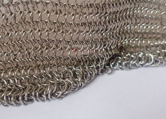 Metal Örgü Perdeler için 0.53x3.81mm Paslanmaz Çelik Kaynaklı Chainmail Halka Örgü