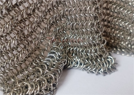 Paslanmaz Çelik Zincir Posta Metal Mesh Perdeler 0.53x3.81mm Yangın Koruma Ekranları İçin