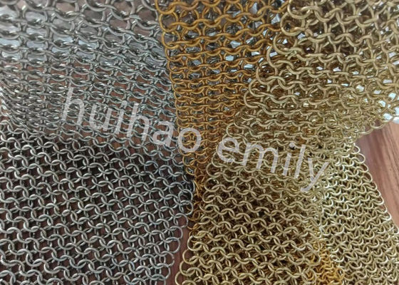 İç tasarımı SS Elektroplating ile Metal yuvarlak halka örgü perde