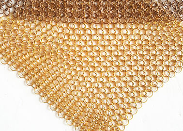 Uzay Bölücü Metal Hasır Perdelik, Otel Perde Pirinç Tel Chainmail Yüzük Mesh