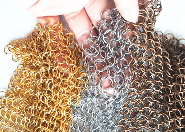 10MM Açıklıklı Zincir Örgülü Metal Halka Örgü Perde, İç Perdelik İçin
