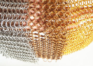 Dış Cephe Paslanmaz Çelik metal Halka örgü, Bakır Metal Chainmail Yüzük Perde