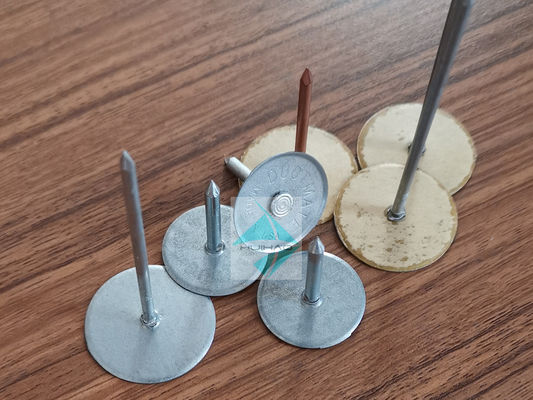 12 Gauge 38mm Kanal Metal Çukurlu Kafa Kaynak Pimleri, HAVC Sistemi için Taş Yünü Yalıtım Kaynak Çivileri