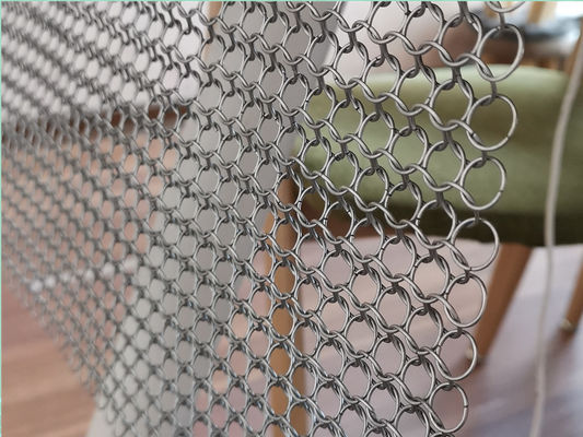 Pencere Tedavisi Paslanmaz Çelik Halka Hasır Perdeler, Uzay Bölücü için Metal Chainmail Mesh Perdelik