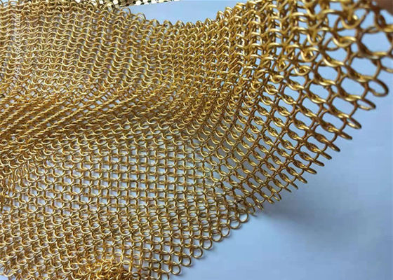 Kapalı Dekorasyon için Zincir Örgülü 1.2mm Paslanmaz Çelik Halka Mesh