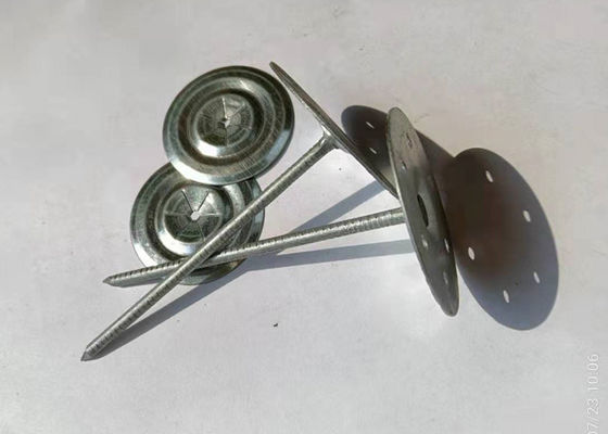 Yuvarlak Delikli Metal Taban Plakası Taşyünü Yalıtım Pimleri Galvanizli 80mm Uzunluk