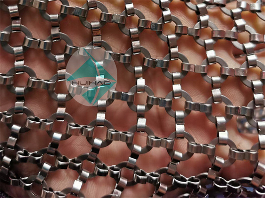 Pencere Ekran için 1.5 x15mm Pirinç Renkli Metal Chainmail Yüzük Örgü Perdelik